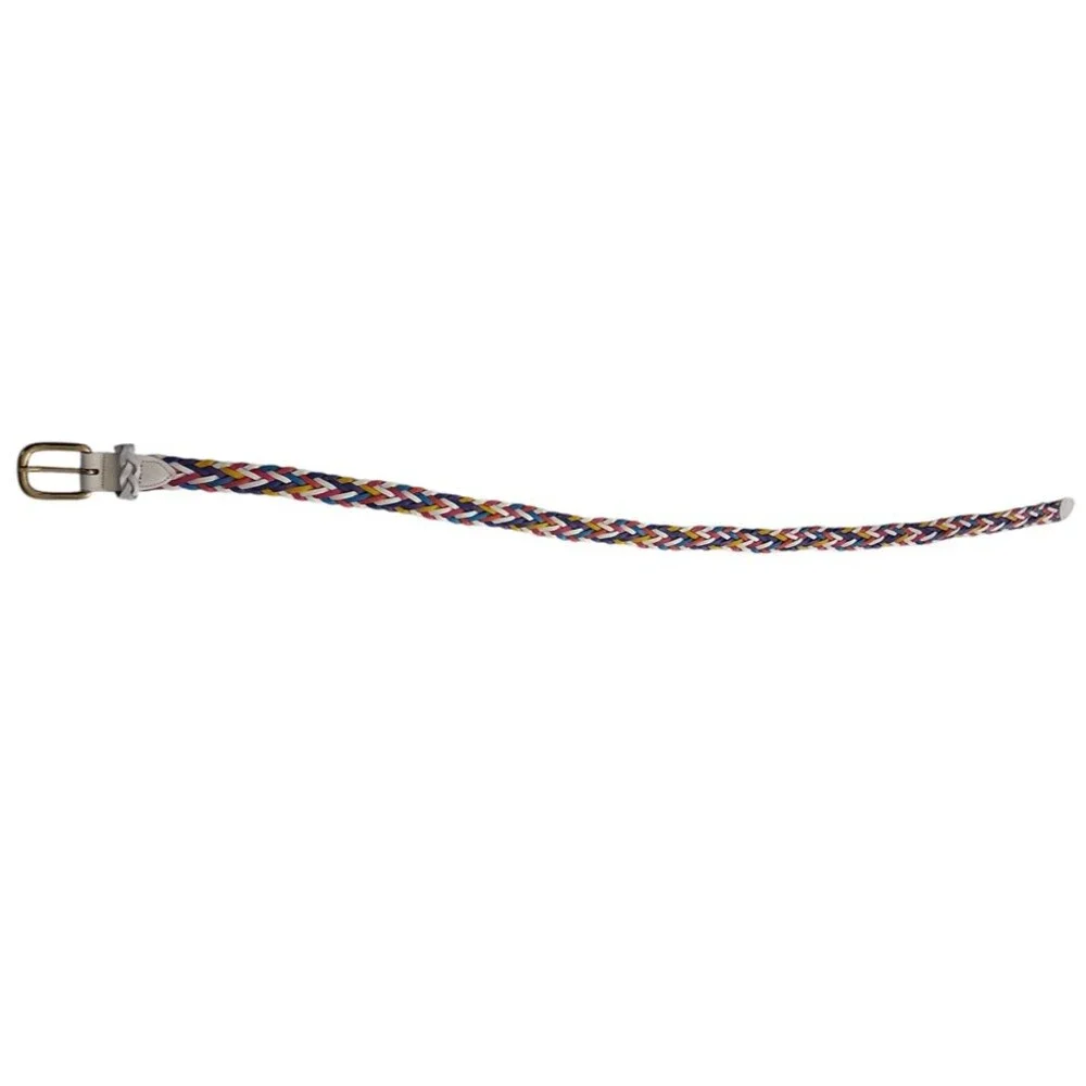 Capezio Argentina Rainbow Braided Leather Belt Womens M/L Vintage 80s 90s Retro